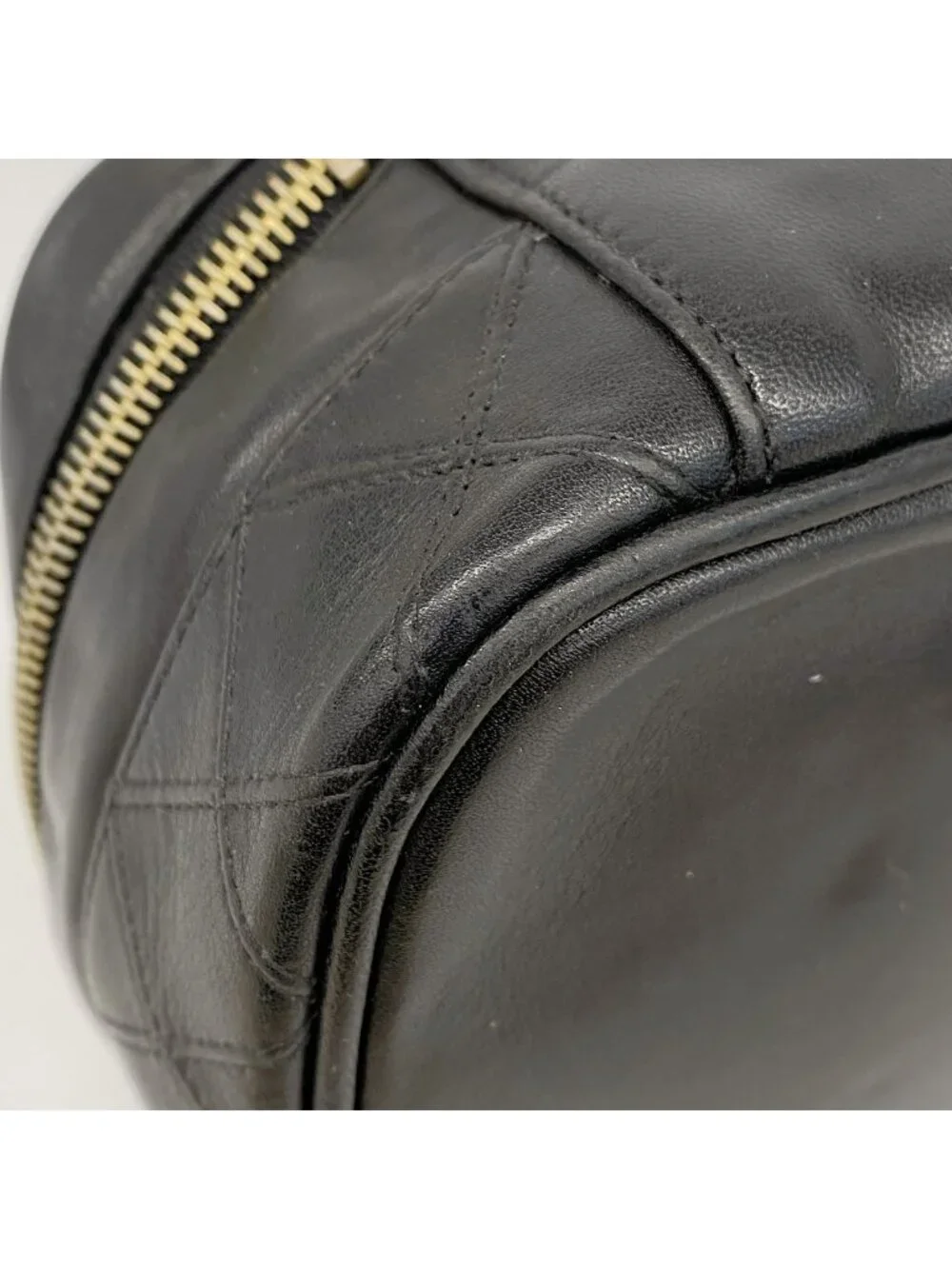 Chanel Vanity Bag Bicolor Lambskin Black Gold